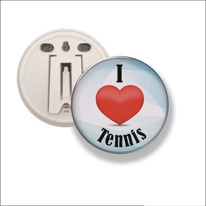 Button Met Clip 58 MM - I Love Tennis
