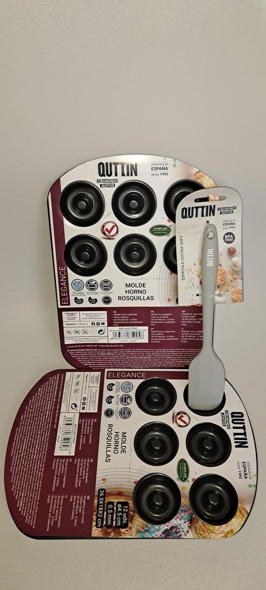 MINI Donuts/Beignets Bakvormen (4,5 cm) SET VAN 2 + SPATELTJE - veilig bakken - pfas-vrij