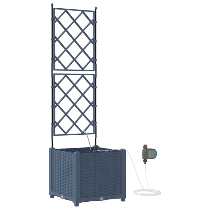 vidaXL - Plantenbak - Grijs - 40 - x - 40 - x - 142 - cm - PP