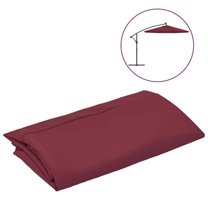 vidaXL Vervangingsdoek voor tuinparasol 300 cm bordeauxrood