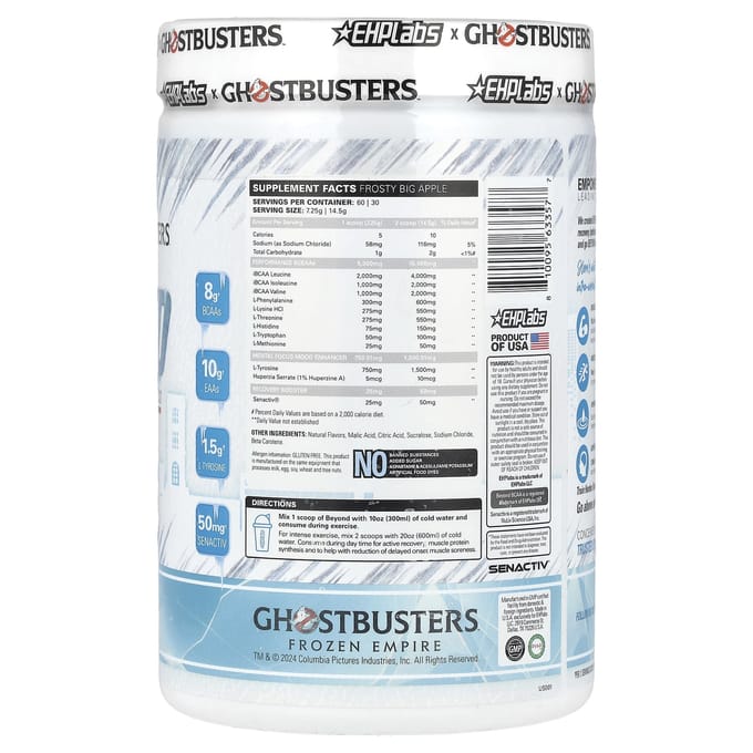 EHPlabs, Ghostbusters, Végétalien, BCAA-EAA, Pomme Givrée, 435g (15.33oz)