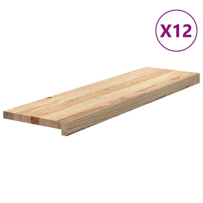 vidaXL - Traptreden - 12 - st - 90x25x2 - cm - onbehandeld - massief - eikenhout