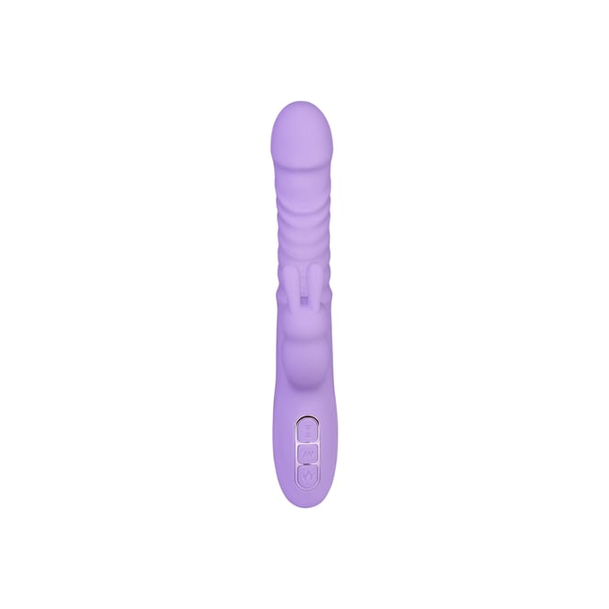 Haar Thrusting Siliconen Rabbit Vibrator Lila