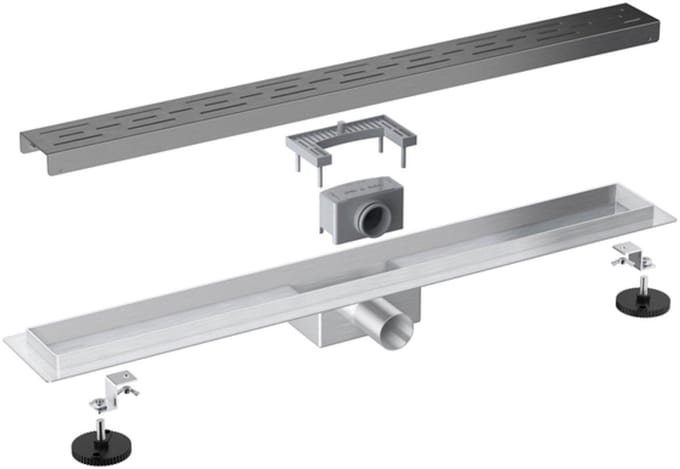 FugaFlow Eccelente Anta douchegoot badkamer 80cm met rooster met vloerflens Gunmetal