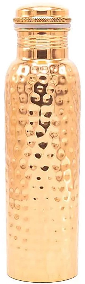Koperen drinkfles gehamerd - 900 ml