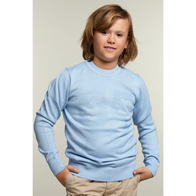 River Woods Custom Fit Crew Neck Pullover Dolphin Mix Maat: 8 | Truien Outlet | Unisex | Blauw