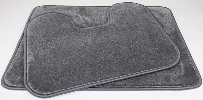 Set - PRIMA - Variety - Badmat - 50x70cm - en - wc mat - 45x60 - donker grijs
