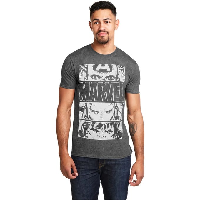 Marvel Heren Helden Ogen Licht T-shirt (Donkere Heide)
