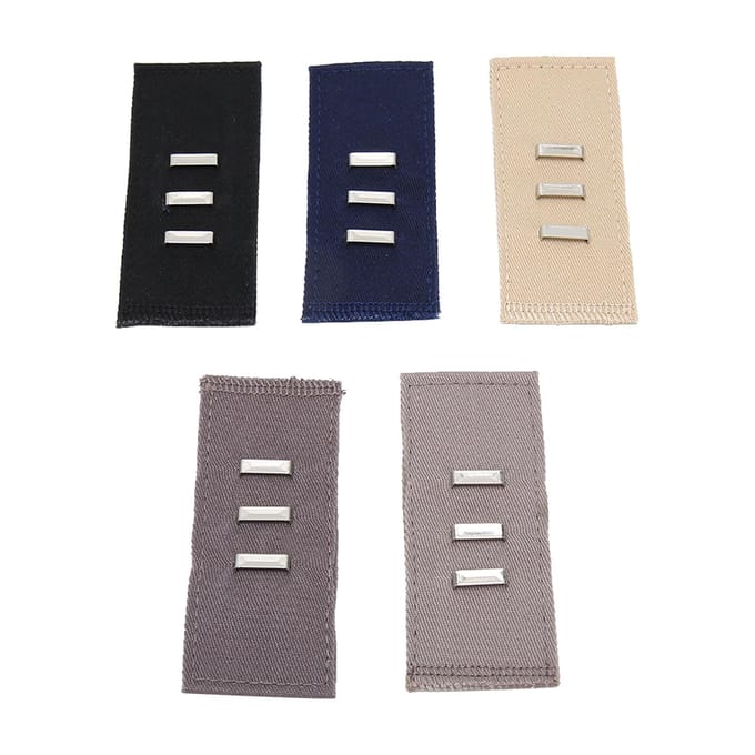 5 pièces Extenseurs de taille élastiques Ajustables Installation facile Extenseur de bouton de pantalon Extenseurs de ceinture pour hommes femmes black