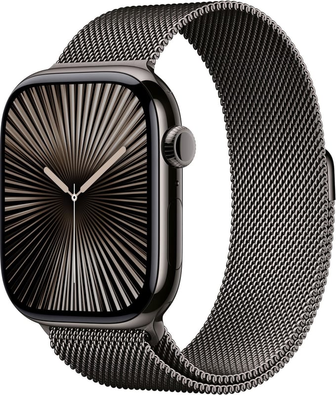 Apple Watch Series 10 - Wifi + 4G - 46mm - Slate Titanium Case met Slate Milanese band - M/L