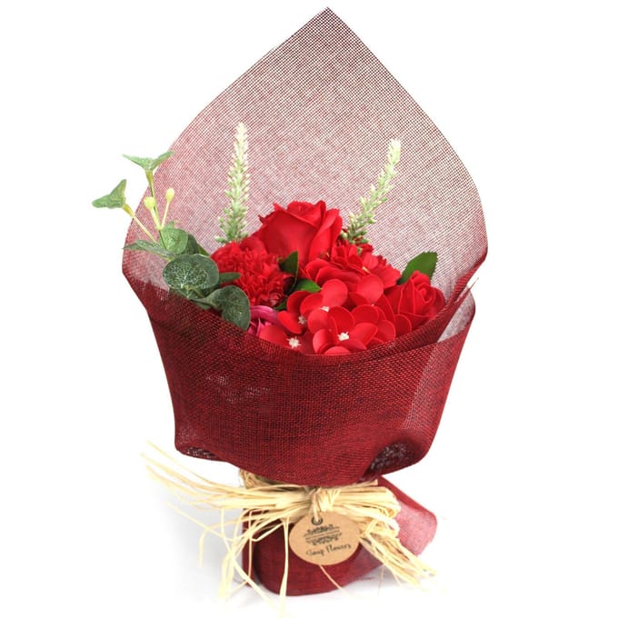 Zeep Bloemen Boeket - Rood