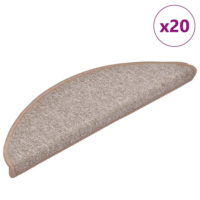 vidaXL - Trapmatten - 20 - st - 56x17x3 - cm - lichtbruin - halfrond