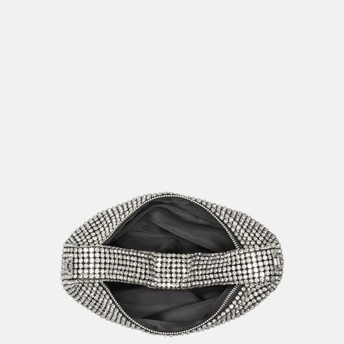 Firenze strass buideltje handtas silver