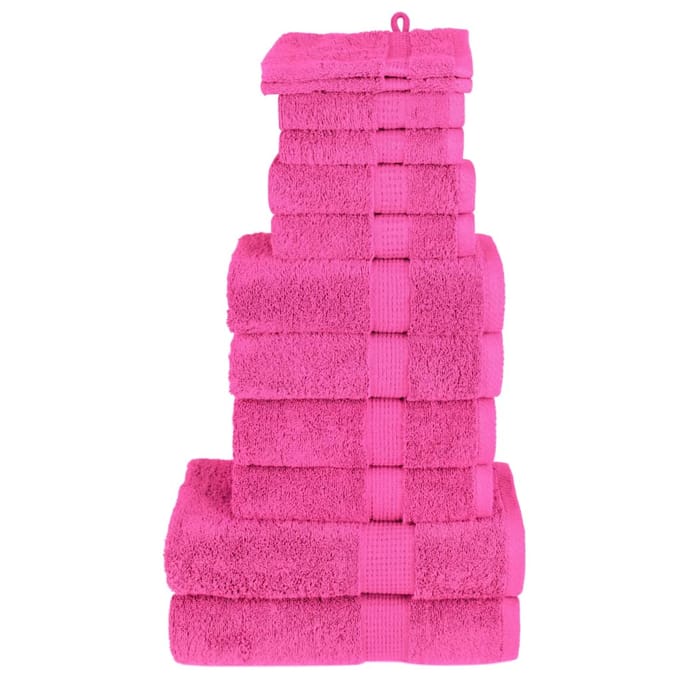 vidaXL - 12-delige - Handdoekenset - SOLUND - 600 - g/m² - roze