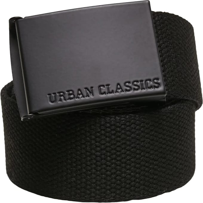 Urban Classics - Coloured Buckle Canvas Riem - S/M - Zwart