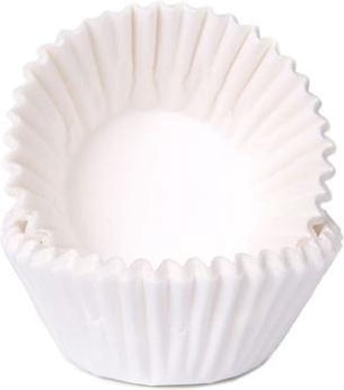 House of Marie Chocolade Baking Cups - Wit - pk/100 - Cupcake Cups
