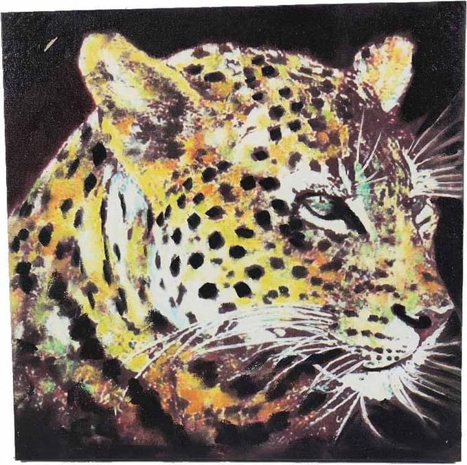 PIA Soft Toys - Cheetah schilderij vierkant - 38 cm x 38 cm