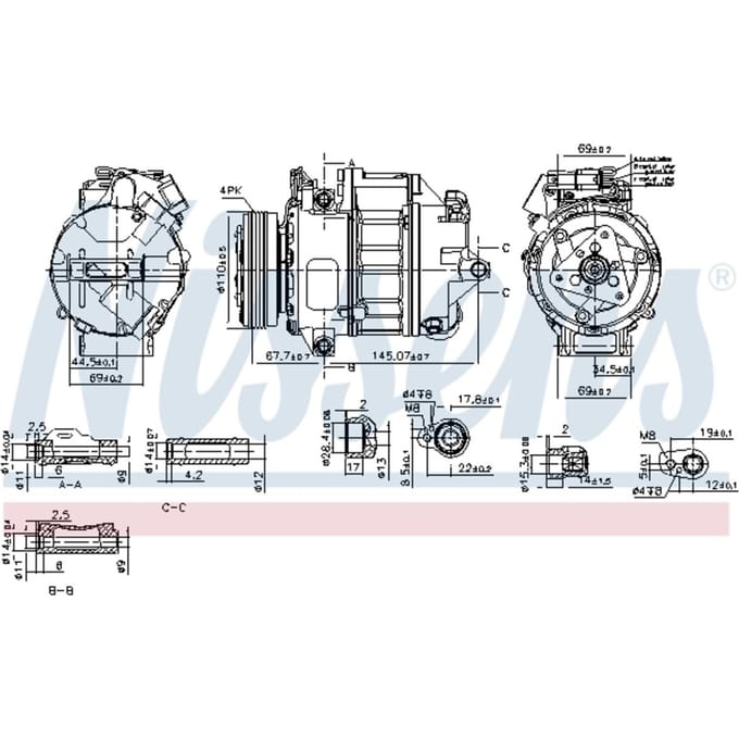 Compressor, airconditioner NISSENS 890759