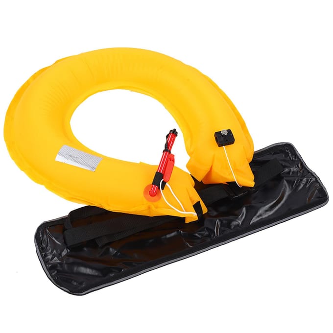 Verstelbare Opblaasbare Reddingsvest Riem Met Reflecterende Banden en Fluitje (rood)