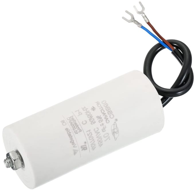 70uF Loopcondensator voor AC 450V, 2 Kabels, 50/60Hz Cilinder met Schroeven voor Wasmachine en Waterpomp Motorstart