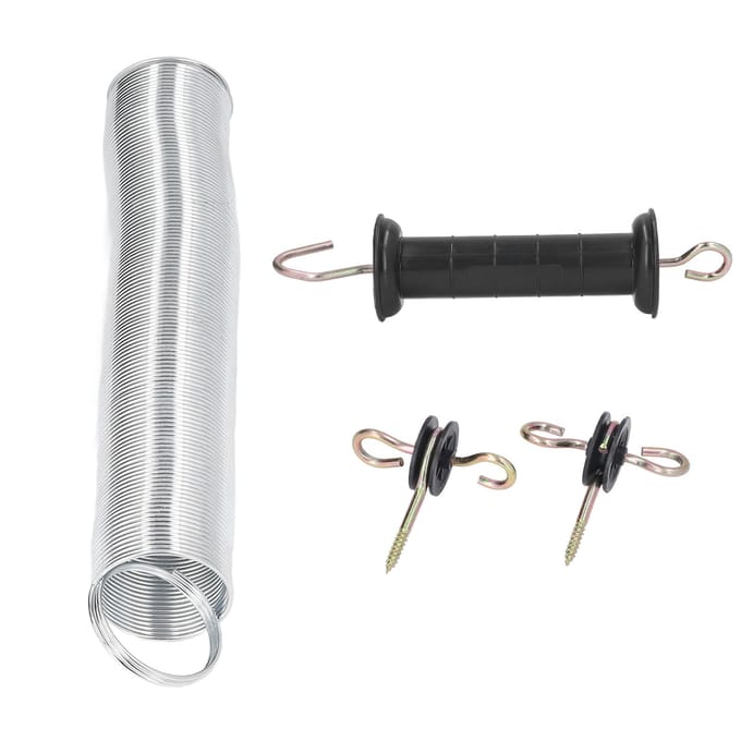 Elektrisch Hek Poort Kit PP IJzer 5 Meter Dier Veer Deur Accessoire met Handvat Geïsoleerde Nagel black