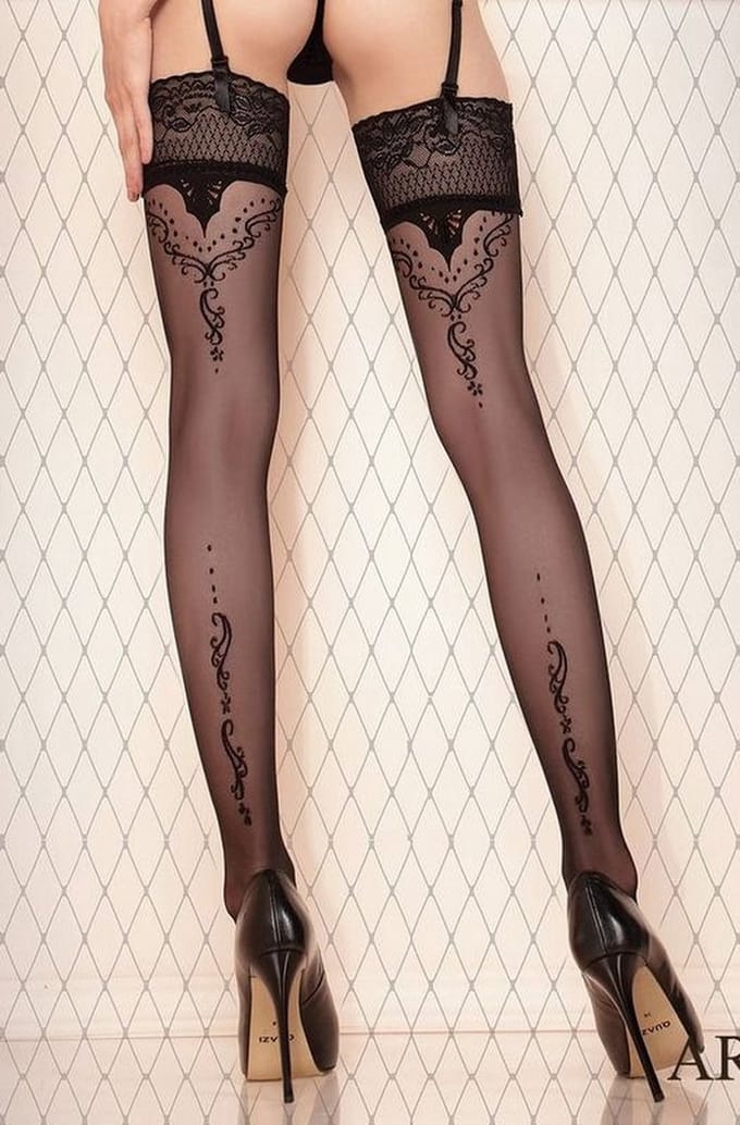 Studio Collants EROTISCHE HOLD-UP KOUSEN 20 den zwart | S/M