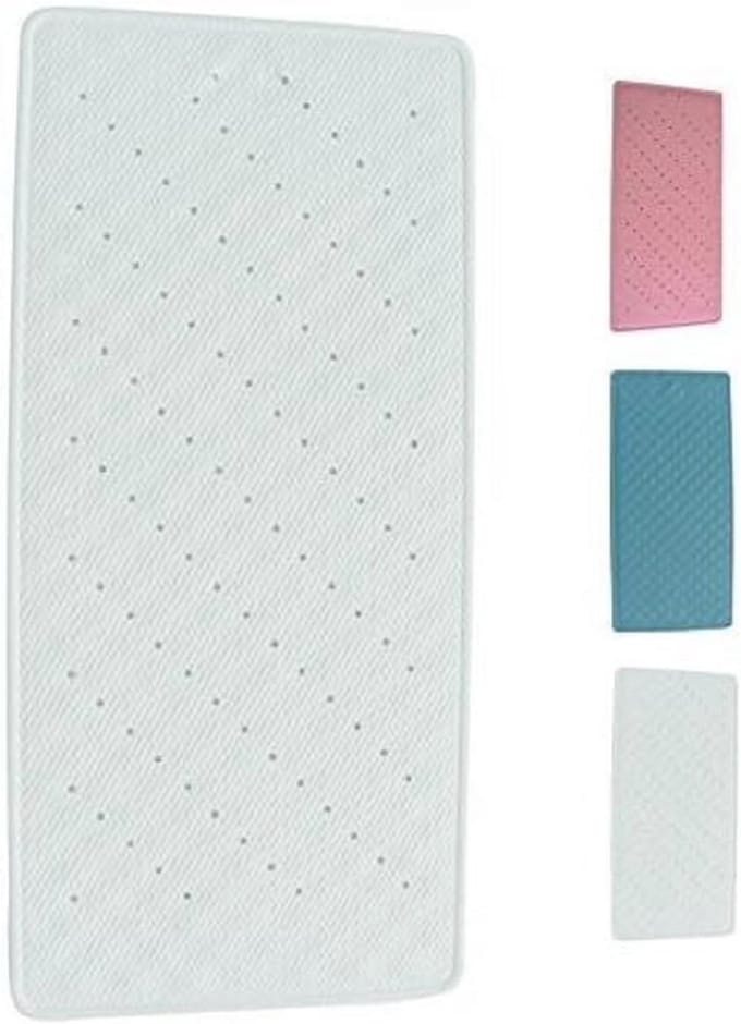 Antibacteriële Douchemat en Badmat - Antislip met Zuignappen - Veiligheidsmat 35 x 75 cm - Wit
