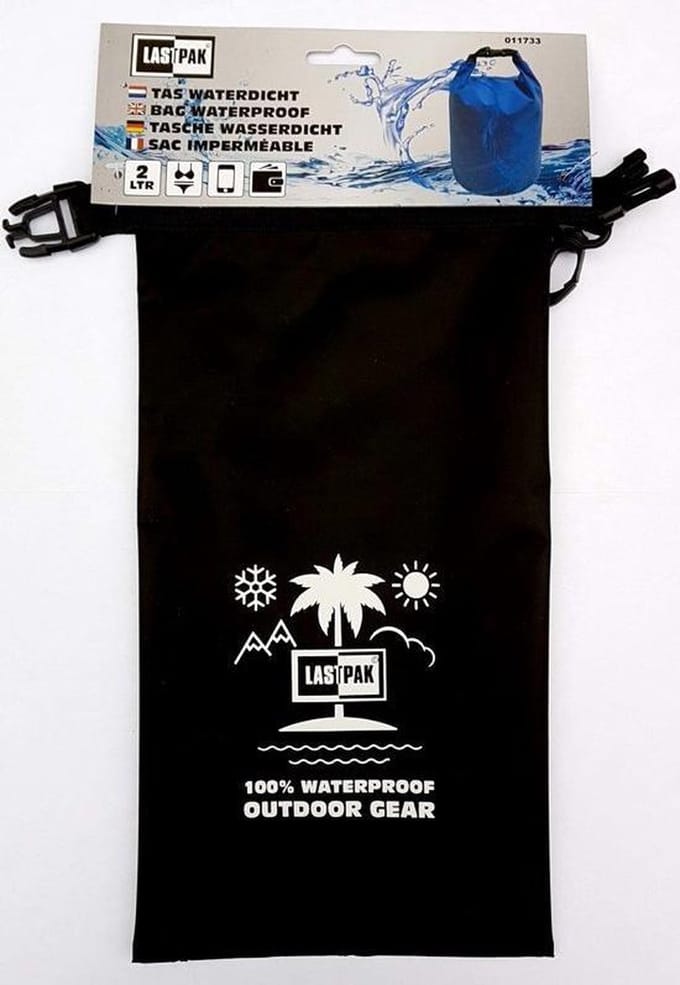 Lastpak Waterdichte Zak - tas 2 liter - drijvend - zwart