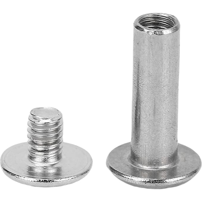 50 Ensembles Rivet et Vis M3.5 Acier Inoxydable Tête Ronde Plate Rivet Ensemble de Fixation pour Artisanat du Cuir gray