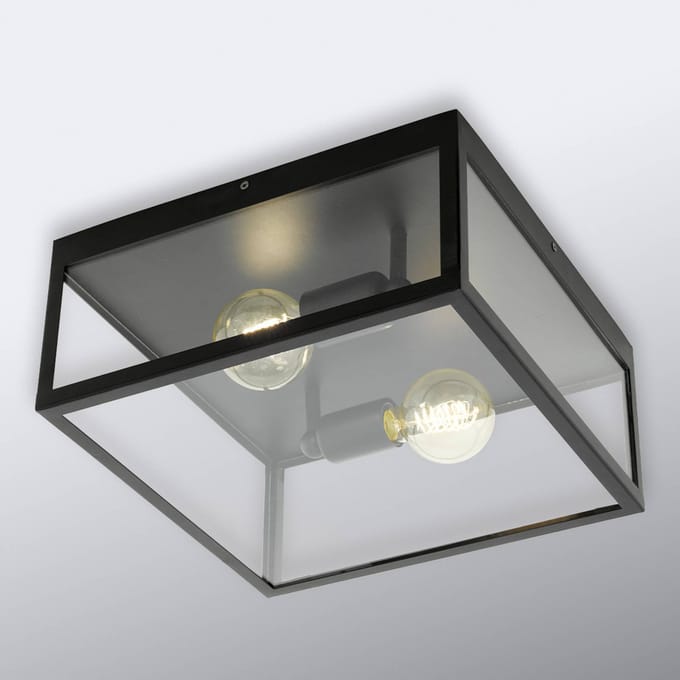 EGLO Charterhouse Plafondlamp - E27 - 36 cm - Glas - Zwart