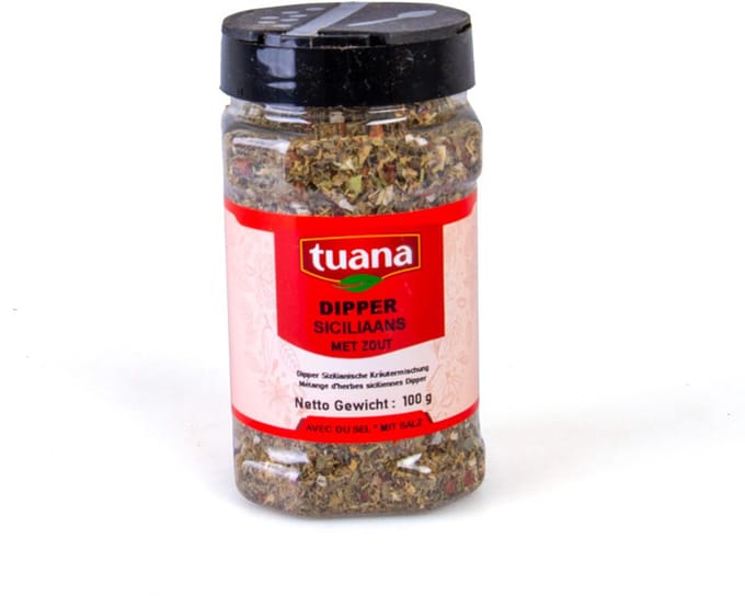 Tuana Kruiden - Dipper Siciliaans Kruidenmix - Strooibus 100g - MP-Z-0008