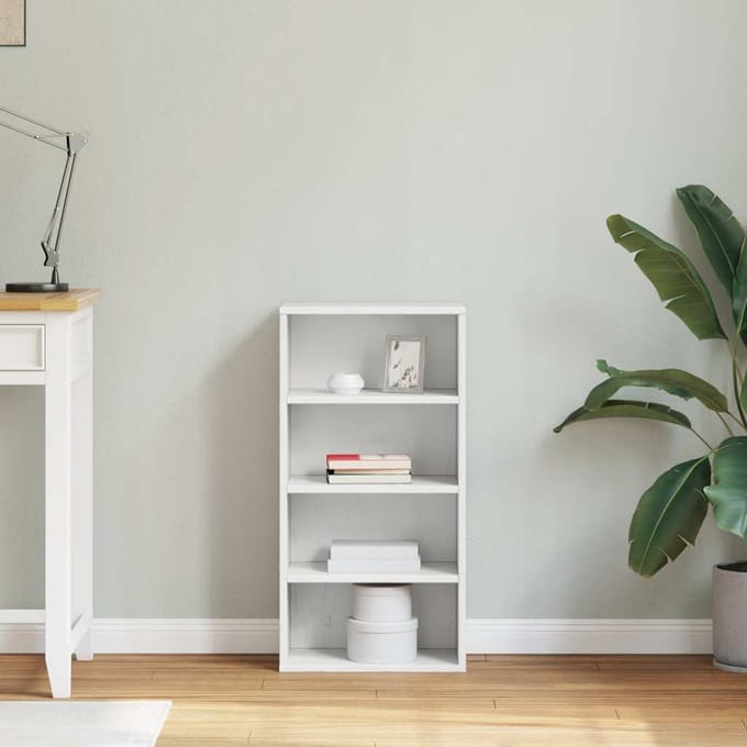 vidaXL - Bijzetkast - ODDA - 40x24x79 - cm - massief - grenenhout - wit