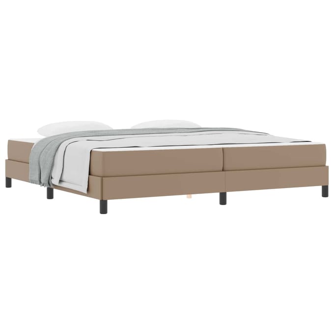 vidaXL - Bedframe - met - matras - Cappuccino - 200 - x - 200 - cm - Stof