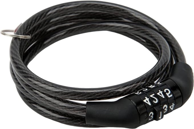 Fiets combinatieslot - Diefstalpreventie kabel - Fiets beveiligen - 4-cijferig codesysteem - 16 cm - Zwart