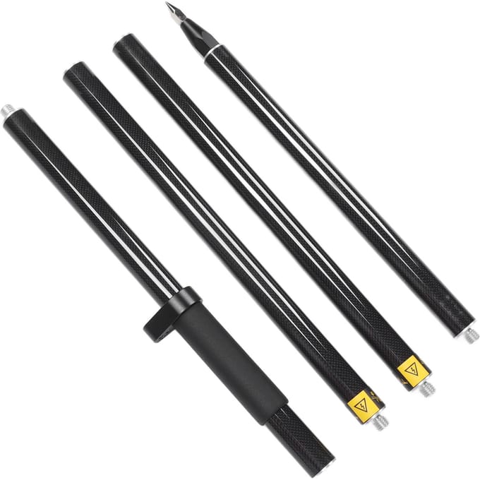 2 Meter 4 Sectie Meetstok RTK GPS Koolstofvezel Meten Prismastok met Waterpas 0mm Constante gray