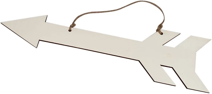 Houten Pijl met Hanger Triplex, 38cm