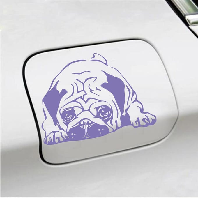Bumpersticker - Hond - 11,6 X 16 - Paars