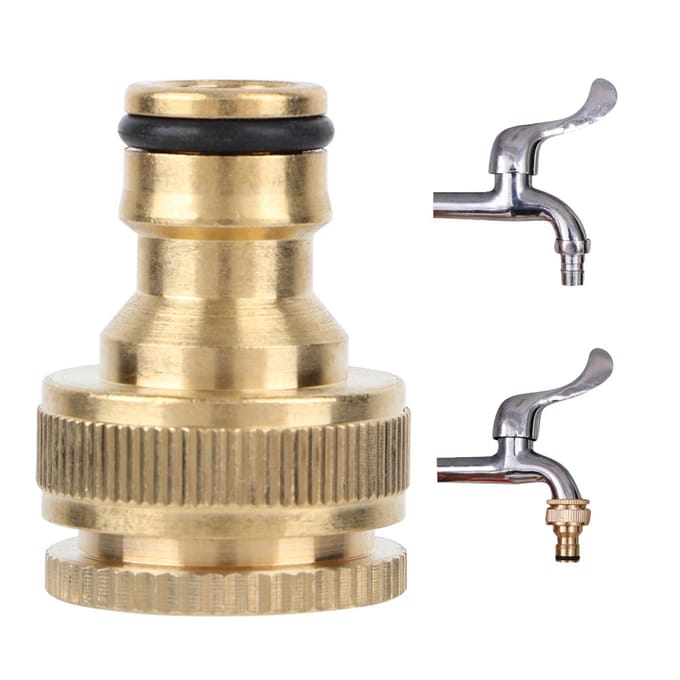3/4 Messing Snelkoppeling Slangconnector Waterleidingadapter voor Thuis Tuin beige