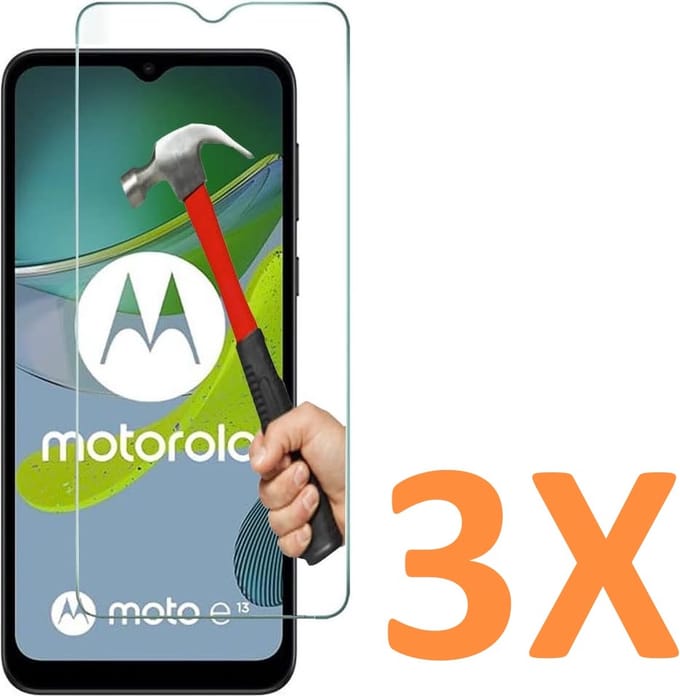 Screenprotector Glas - Tempered Glass Screen Protector Geschikt voor: Motorola MOTO E13 - 3x