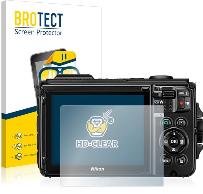 BROTECT - Screenprotector voor Nikon Coolpix W300 - Folie Beschermfolie transparant 2 Stuks