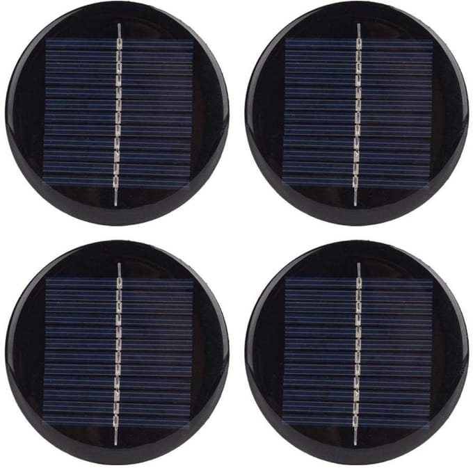 Dailygoody - 6V 80mm Rond Zonnepaneel - 4 Stuks - Efficiënt en Draagbaar Polycrystalline Silicon