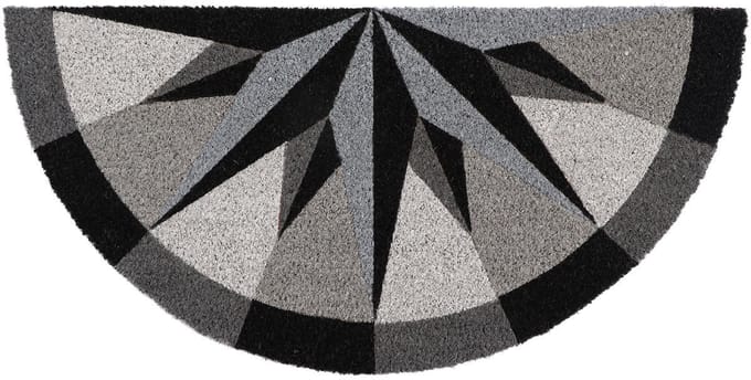 Luance Cozy Step Deurmat - anti slip - half maan - windroos print - 75 x 37 cm - buiten - schoonloopmat