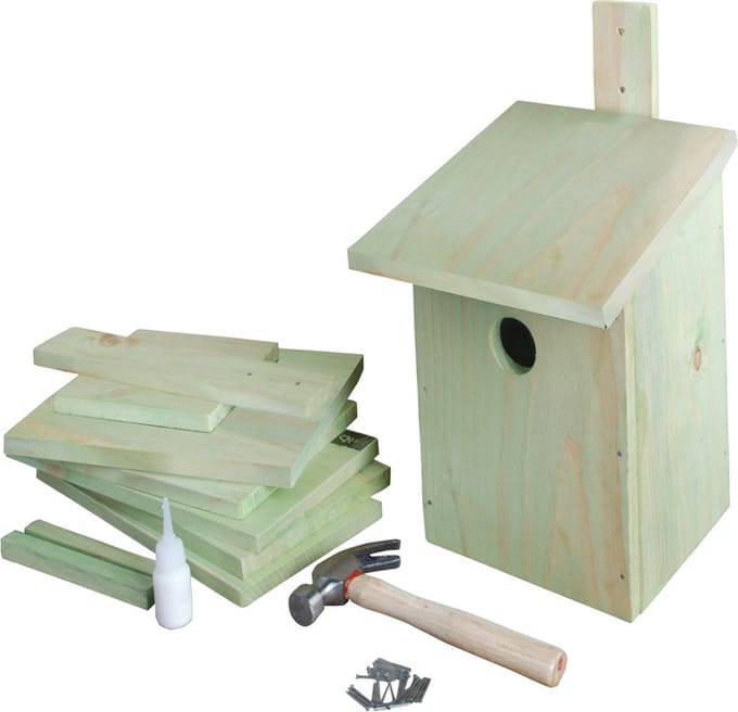 Doe-het-zelf Houten Vogelhuisje - Bouwpakket Nestkastje - 23 cm