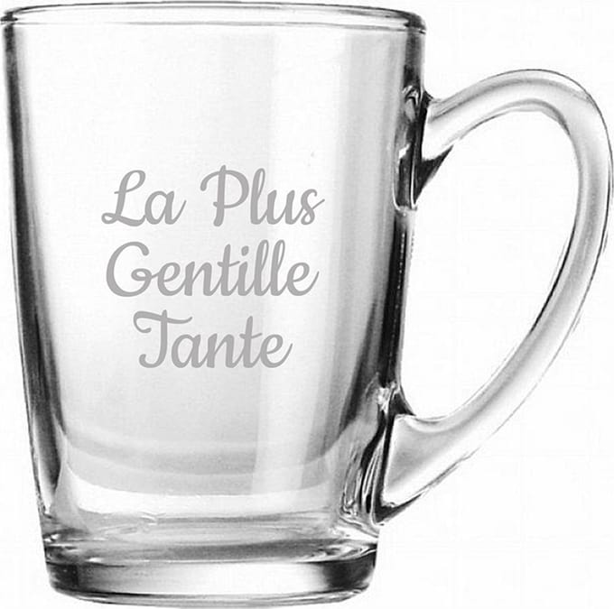 Theeglas gegraveerd - 32cl - La Plus Gentille Tante