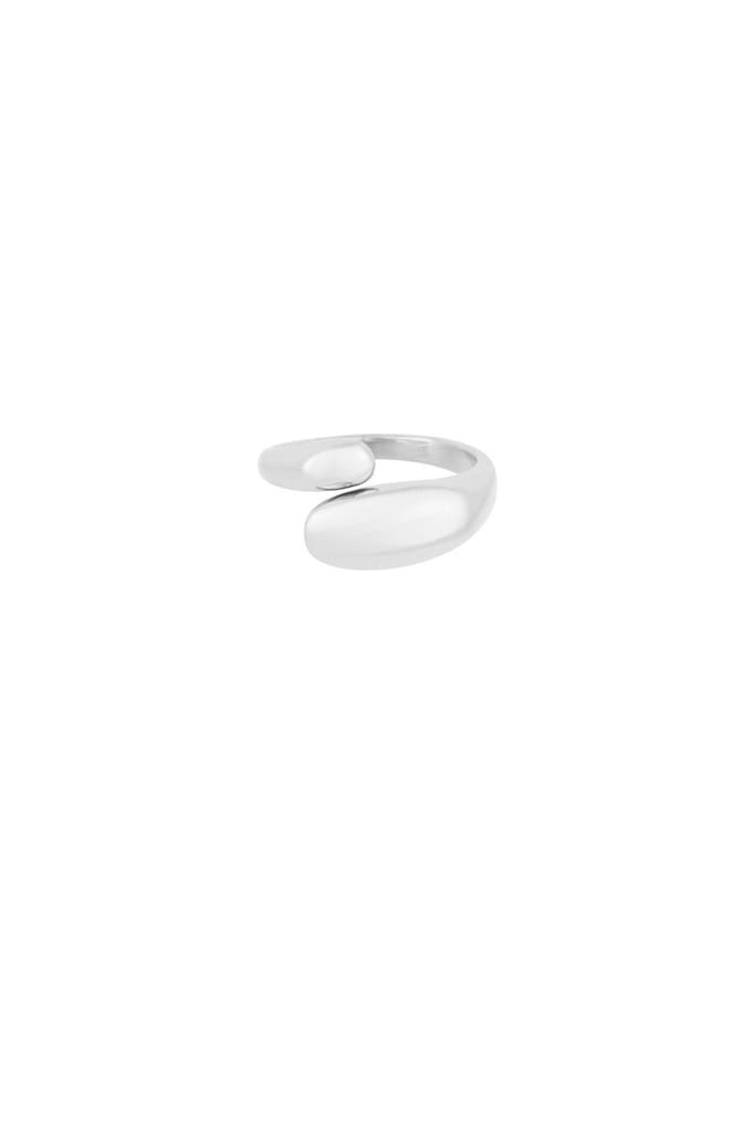 Bijoutheek Ring (Sieraad) Wikkel Plat Zilverkleurig