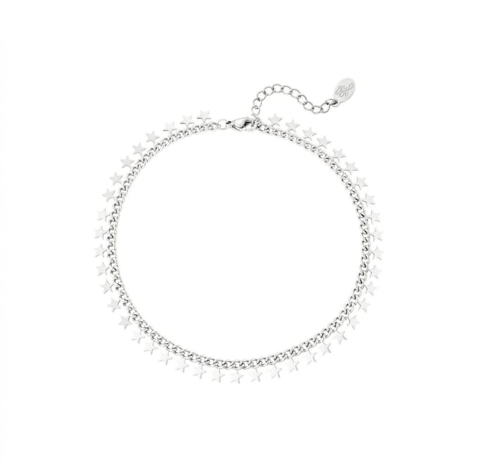 Yehwang armband - Sterren - Stainless steel - 19cm - Zilverkleurig