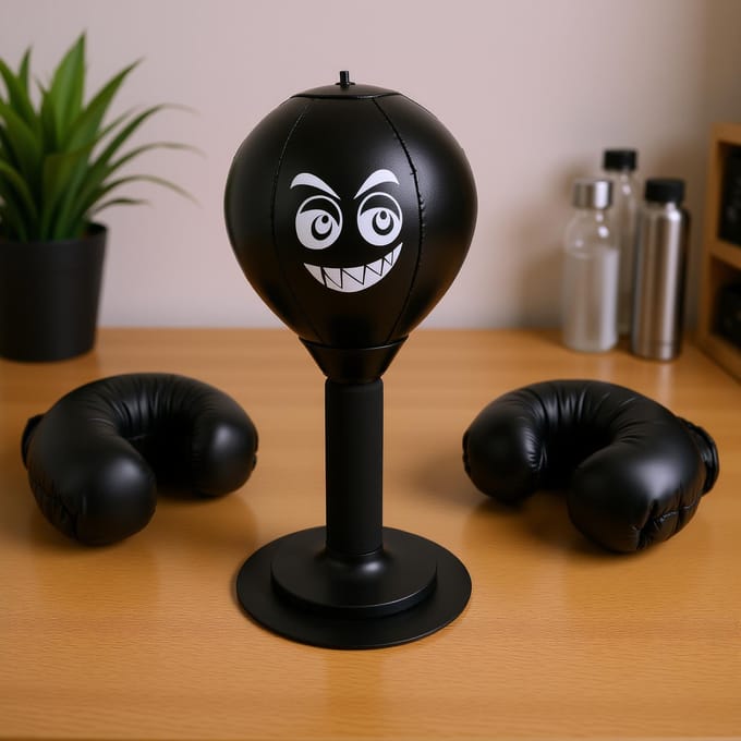 Desktop bokszak met zuignapbasis Draagbare bokstraining voor Tafel brown