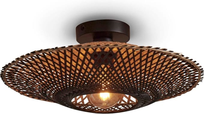 GOOD&MOJO Plafonniere Kalimantan - Bamboe Zwart - Ø44cm - Modern