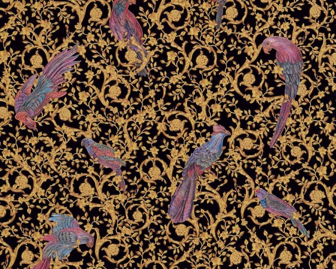 KLASSIEK PARADIJSVOGEL BEHANG - Geel Zwart Goud - AS Creation Versace 4
