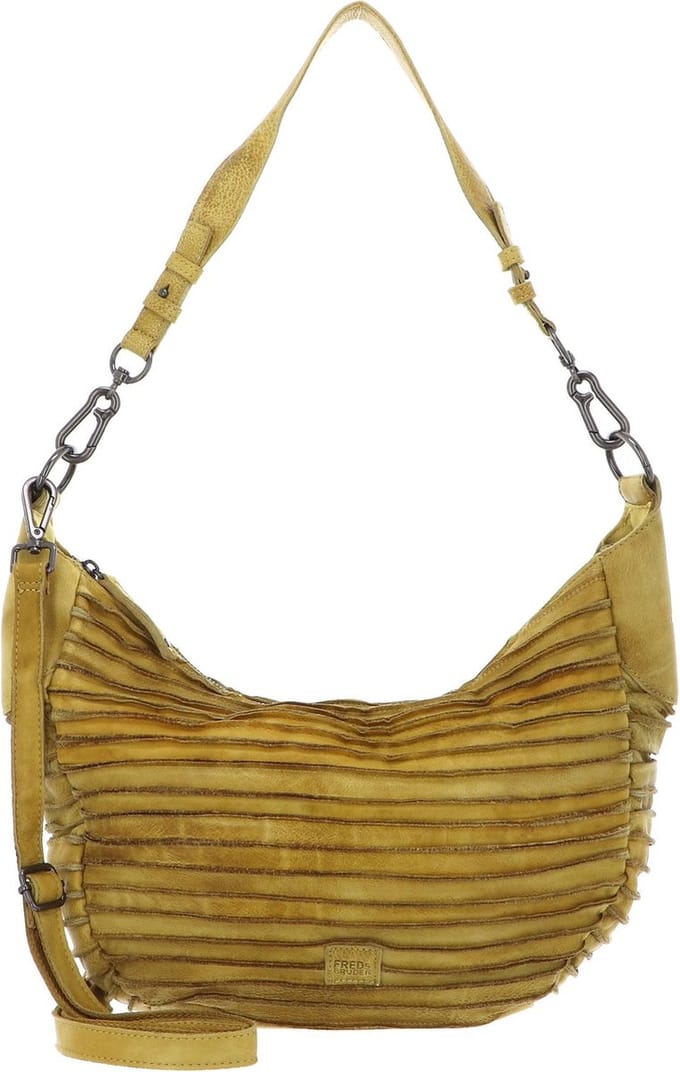 FREDsBRUDER Leren Schoudertas Riffel Flowow Shoulderbag Lemon Mosterdgeel